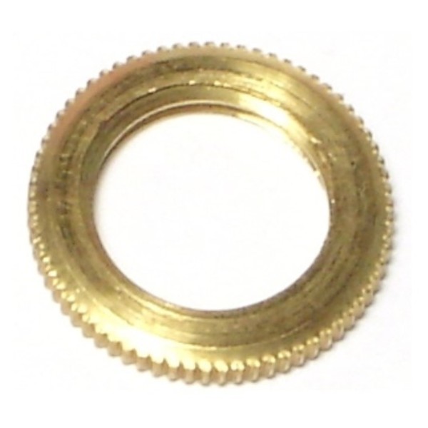 Midwest Fastener Lock Nut, 1/4", Brass, 10 PK 64614